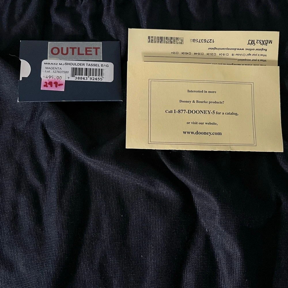 Dooney & Bourke Magenta Crocodile Embossed Leather Tassel Shoulder Bag Satchel - Picture 9 of 9